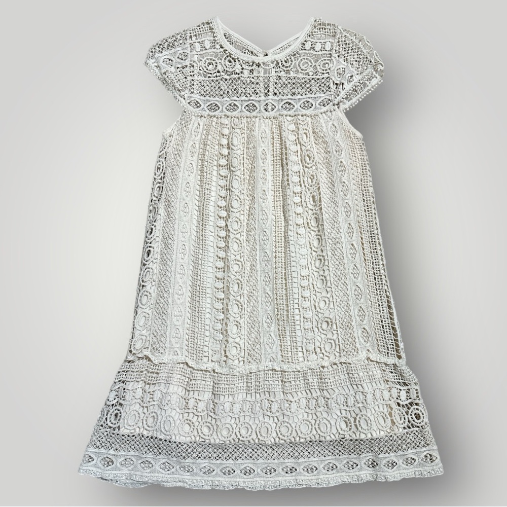 Maeve Anthropologie Ivory Lace
Dress XS Cap Sleeve Cotton Lined